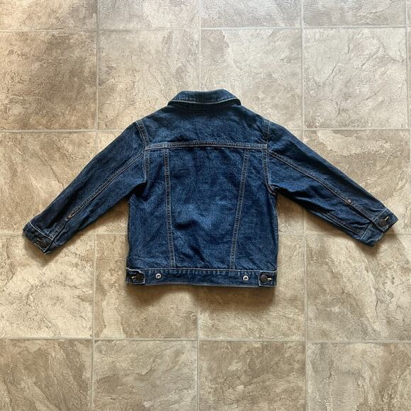 Oshkosh B'Gosh Kids Denim Jean Trucker Jacket Size 5 Snap Closure Logo Spellout - Picture 6 of 10